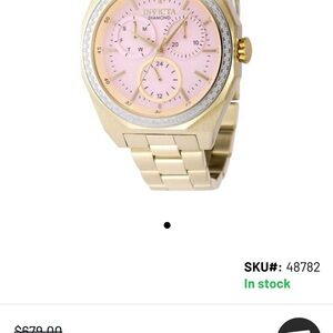 Invicta Women's Gold Watch with Pink Dial